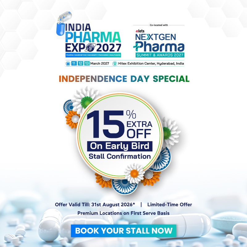 Independence Day Special - 15% extra off on early bird stall confirmation, India Pharma Expo 2027